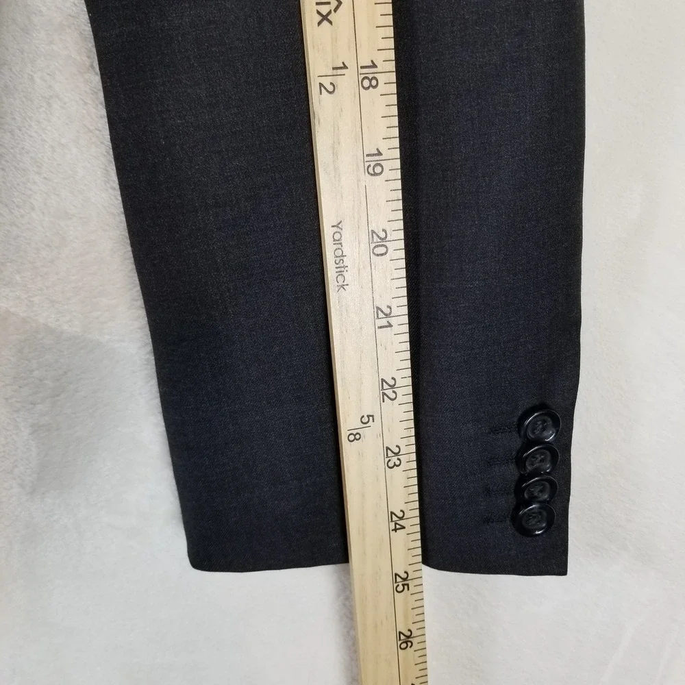 Byron British Style Suit Mens 44R Charcoal Gray 100% Wool Balmoral 2-Piece Set